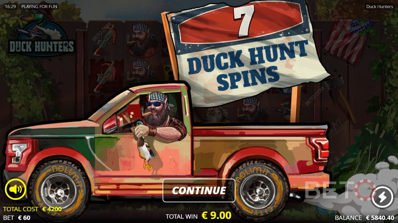 Les bonus expliqués dans Duck Hunters par Nolimit City