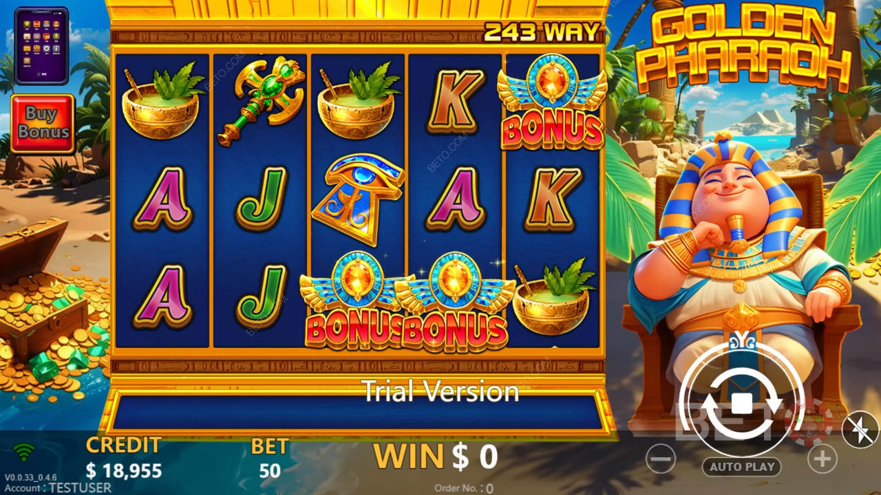 Golden Pharaoh Revue par BETO Slots