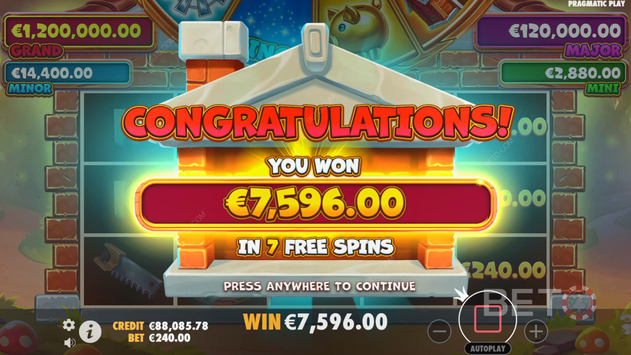 Gagnez 10 000 fois votre mise dans la machine à sous vidéo Brick House Bonanza!