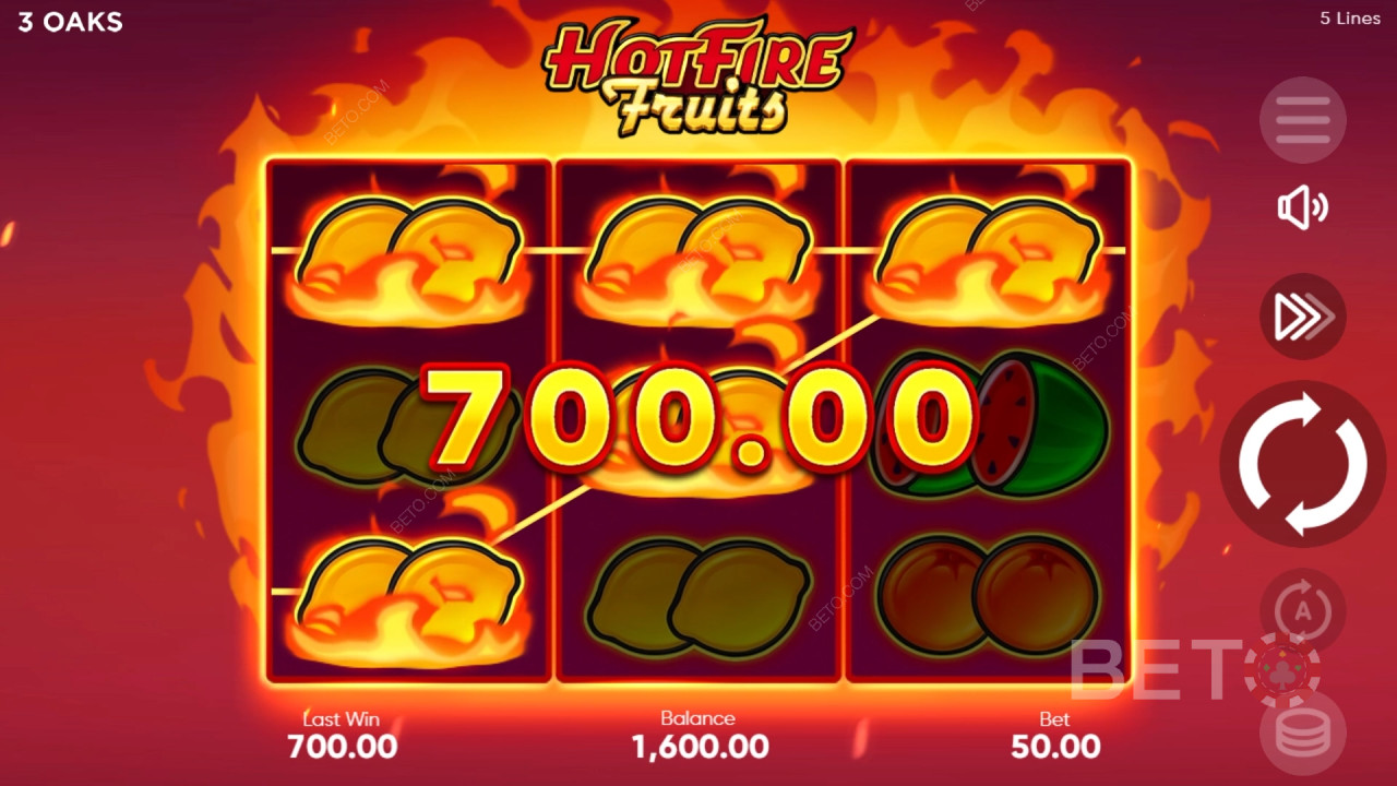 Hot Fire Fruits Revue par BETO Slots