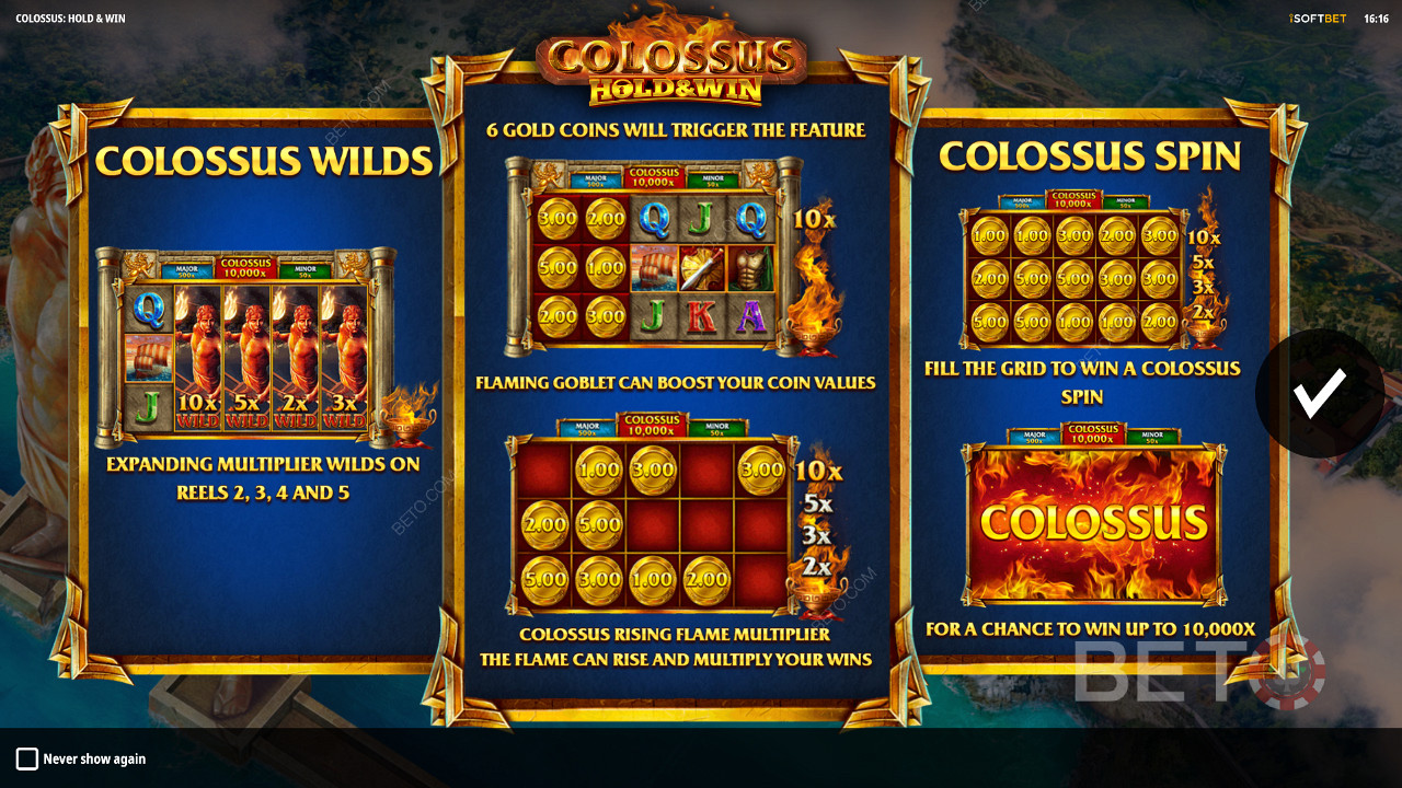 Profitez des Wilds, Respins et Jackpots de Colossus dans la machine à sous Colossus : Hold and Win.