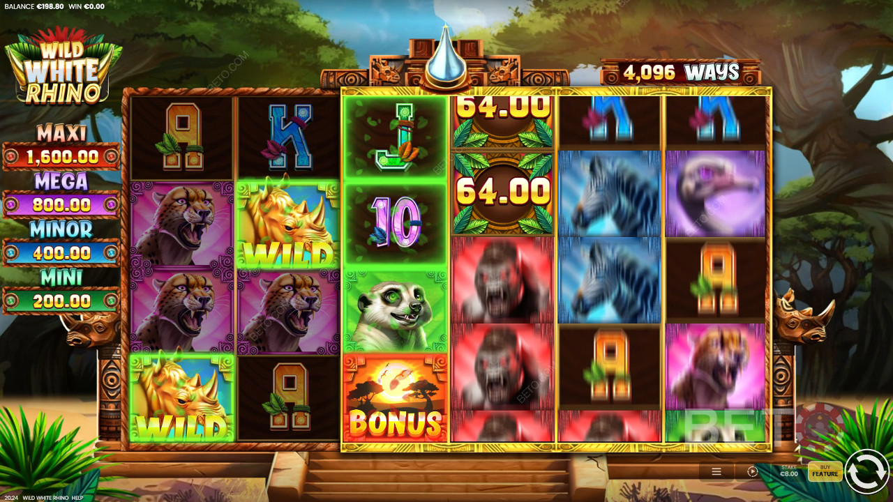 Wild White Rhino Revue par BETO Slots