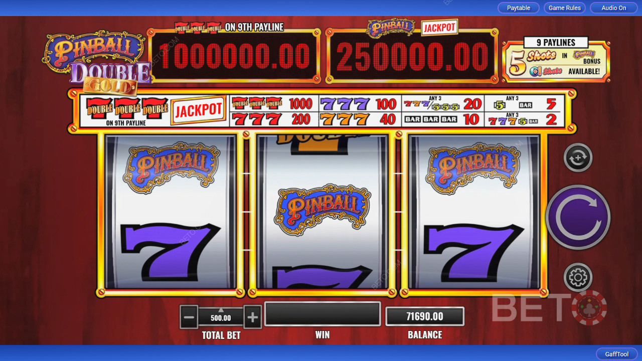 Pinball Double Gold Revue par BETO Slots