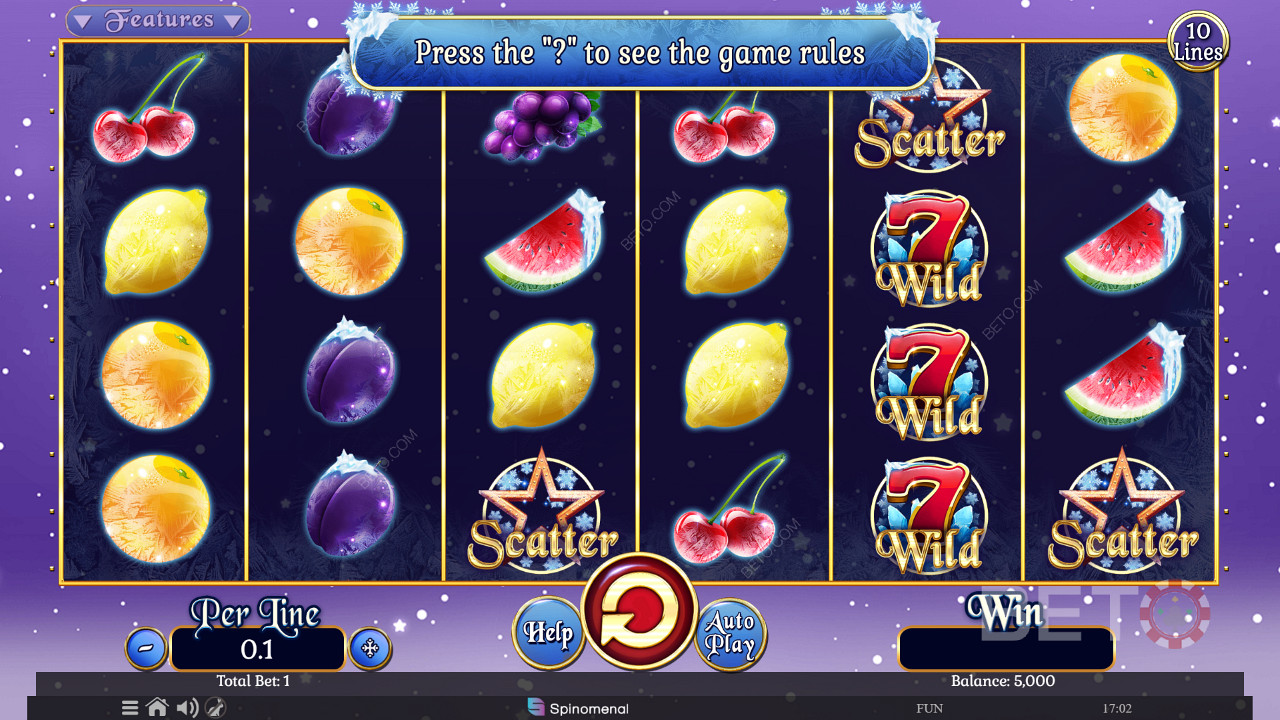 Fruits On Ice Collection 10 Lines Jeu Gratuit