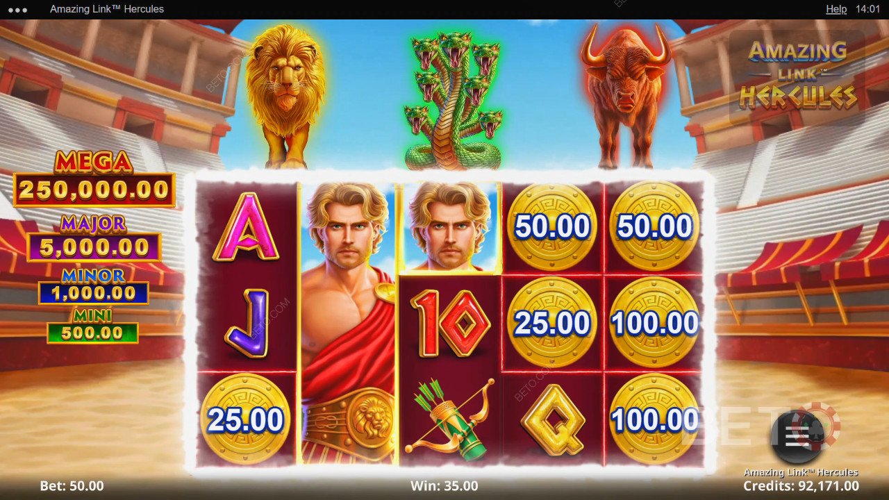 Amazing Link Hercules Revue par BETO Slots
