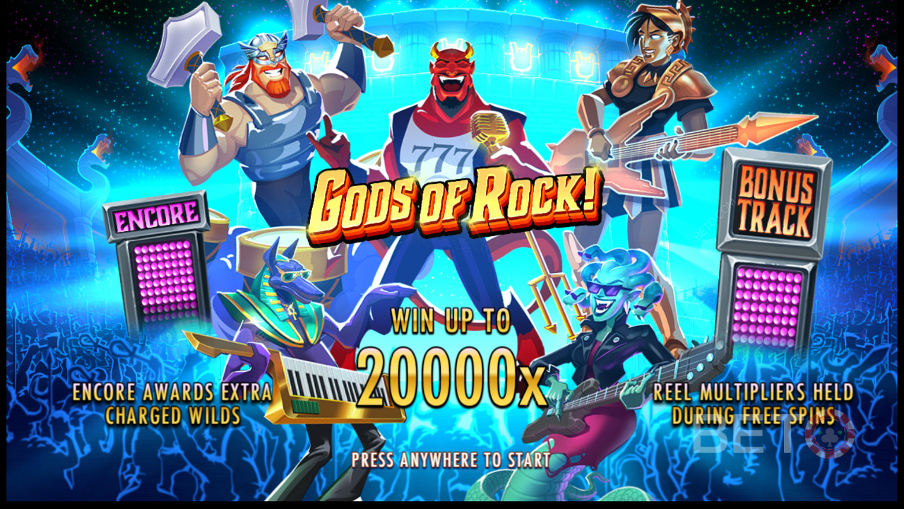 Profitez de plusieurs fonctions bonus puissantes dans la machine à sous Gods of Rock.
