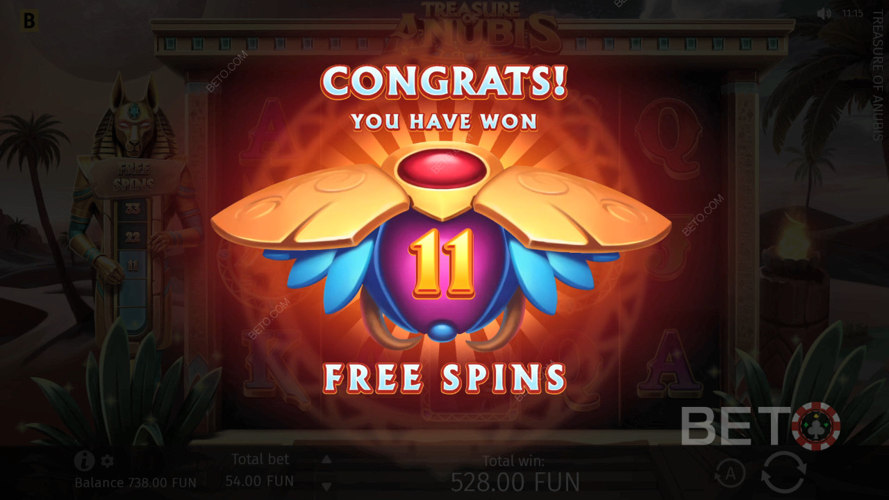 Fonctionnalités bonus expliquées dans Treasure of Anubis par BGaming