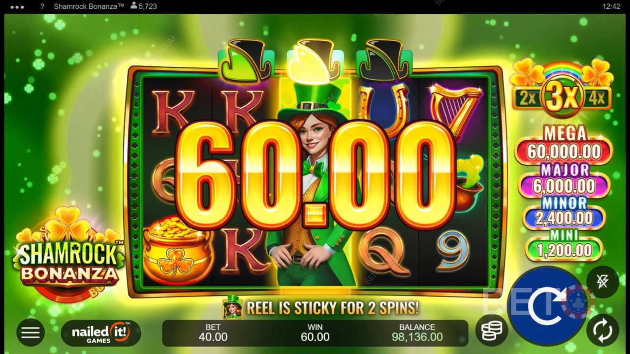 Gagnez 5 340x votre mise dans la machine à sous Shamrock Bonanza!