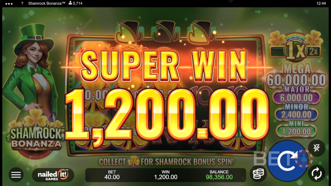 Fonctionnalités bonus expliquées dans Shamrock Bonanza par Nailed It! Games