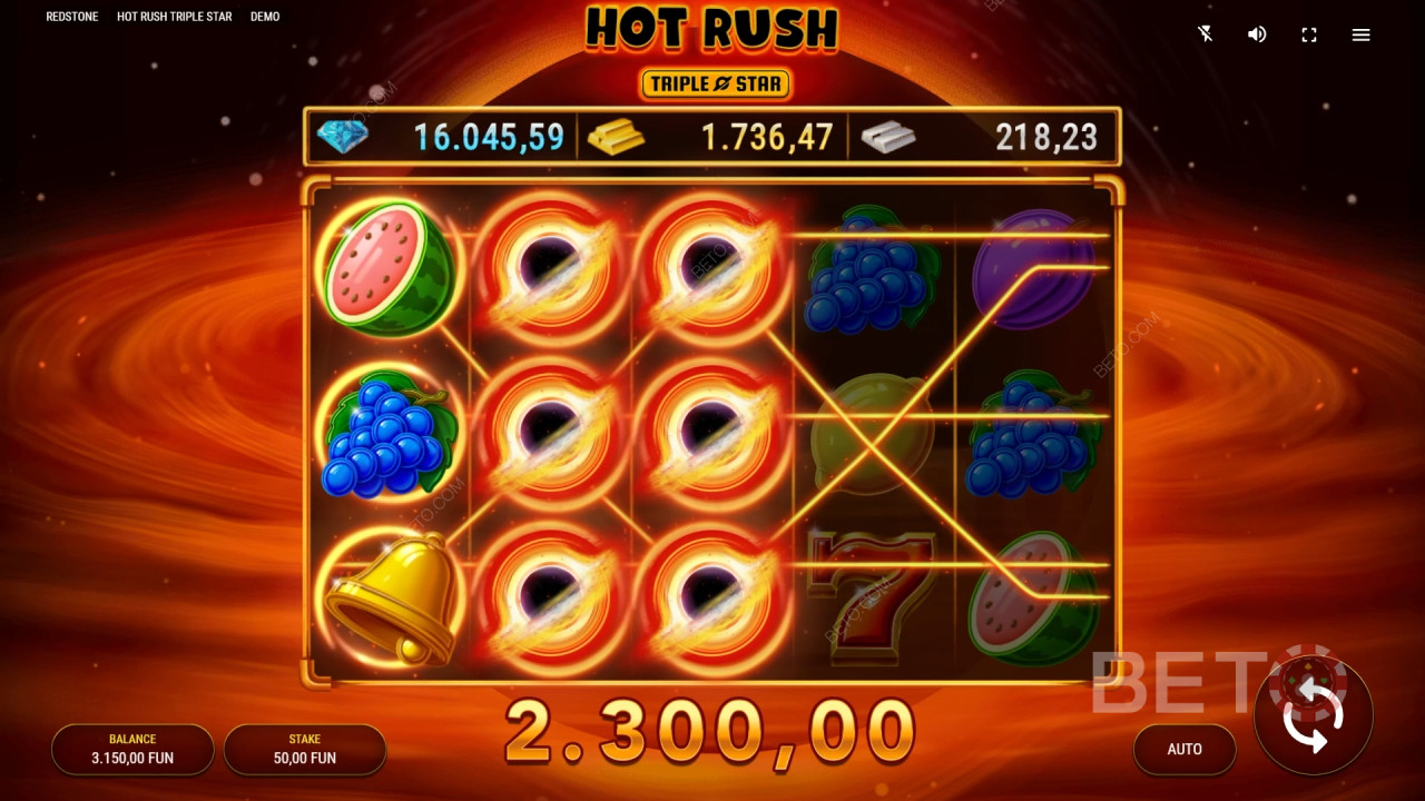 Hot Rush Triple Star Revue par BETO Slots
