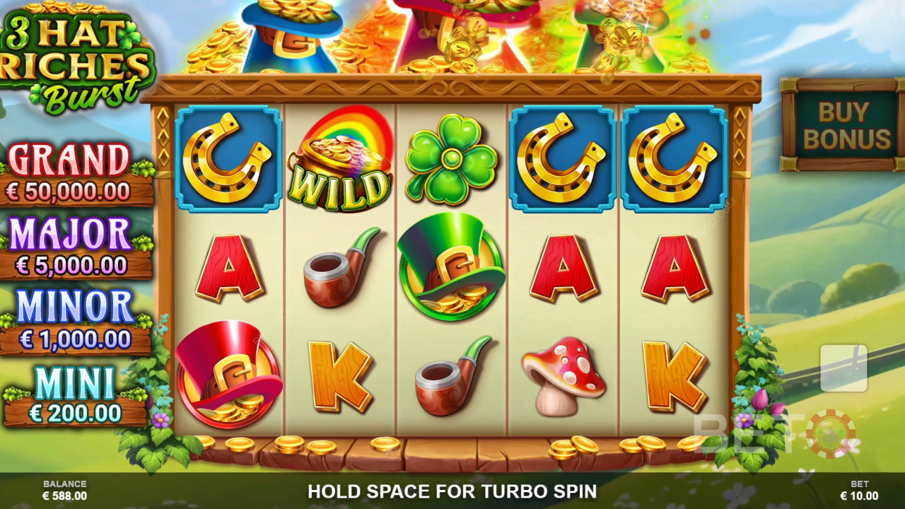 3 Hat Riches Burst Critique de BETO Slots