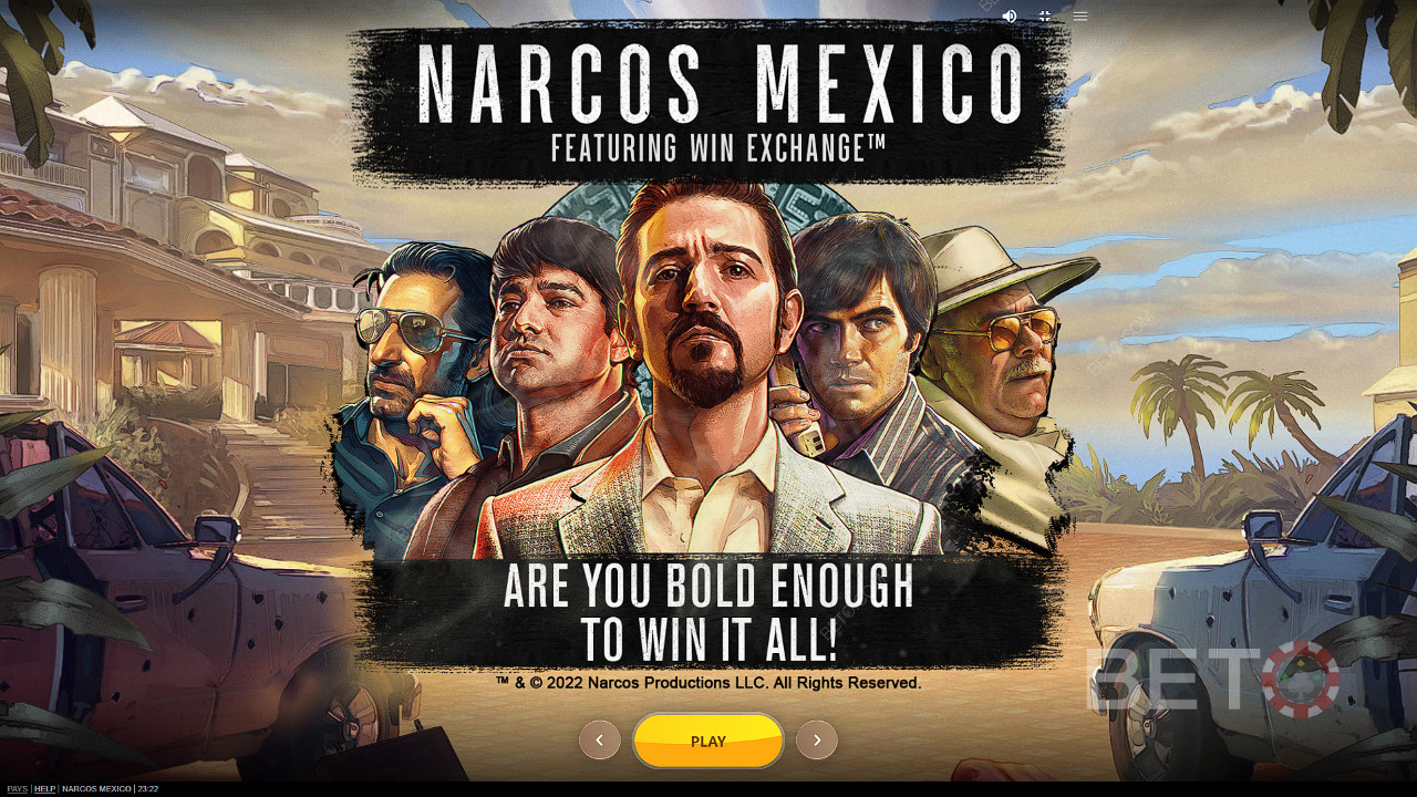 Prenezle risque de tout gagner avec la machine à sous en ligne Narcos Mexico.