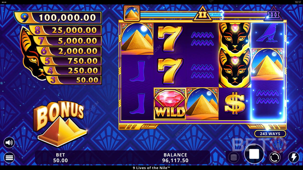 9 Lives of the Nile Revue par BETO Slots