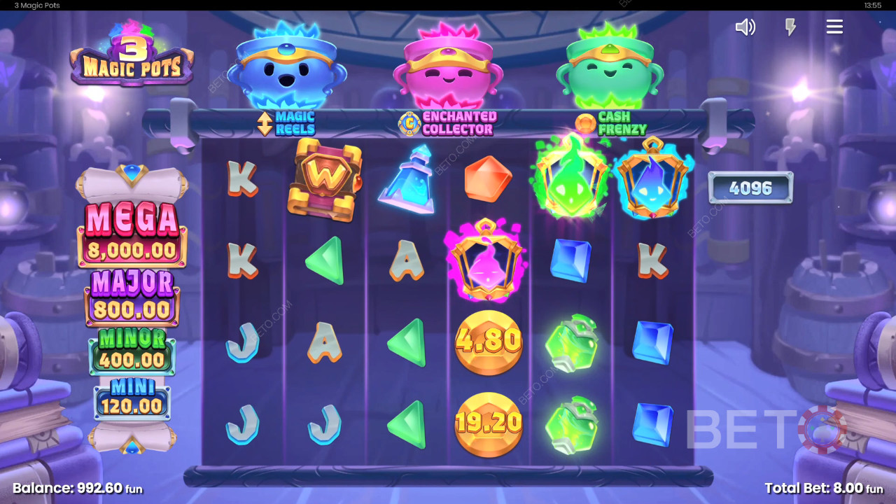 3 Magic Pots Critique de BETO Slots