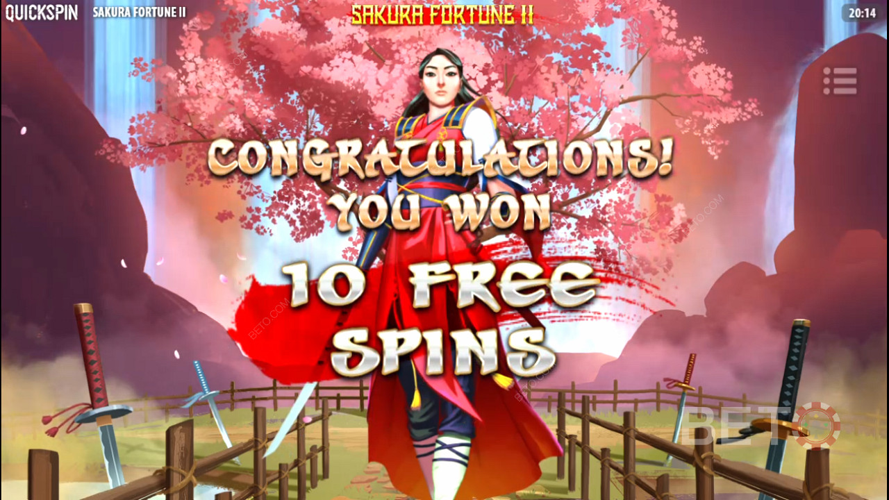 Les tours gratuits sont la fonction la plus excitante de la machine à sous Sakura Fortune 2.