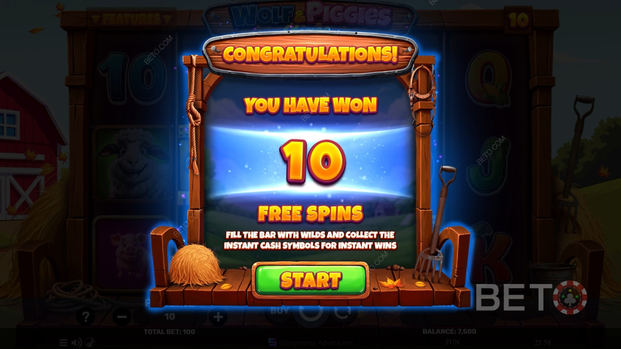 Les bonus expliqués dans Wolf & Piggies Chase par Spinomenal
