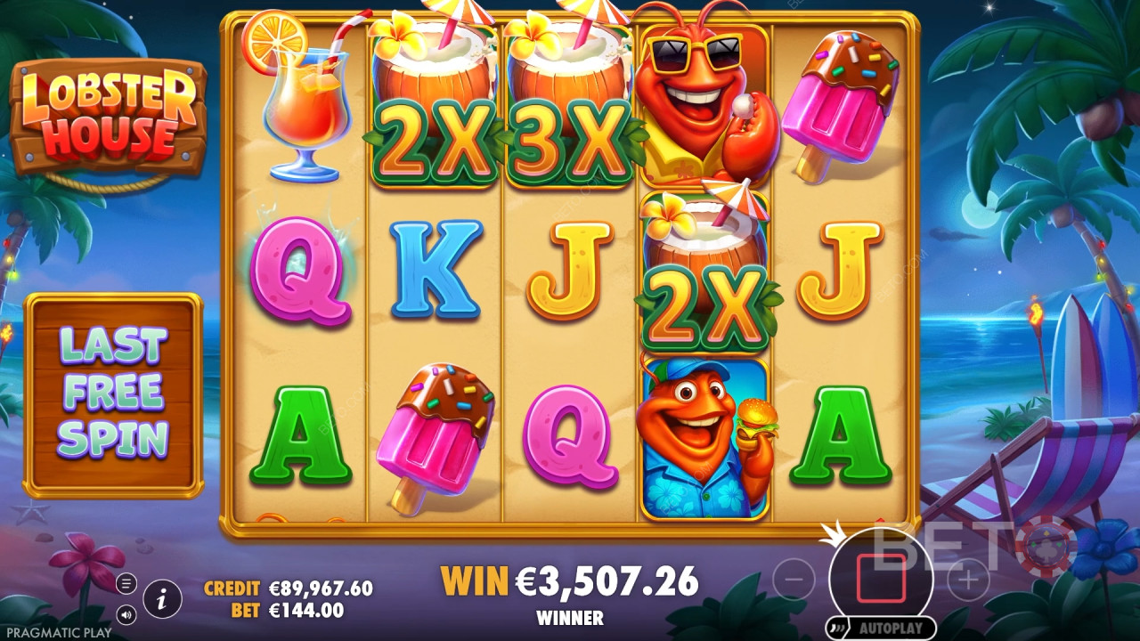 Les bonus expliqués dans Lobster House par Pragmatic Play
