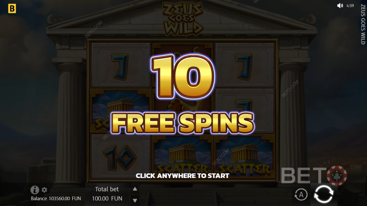 Fonctionnalités bonus expliquées dans Zeus Goes Wild par BGaming