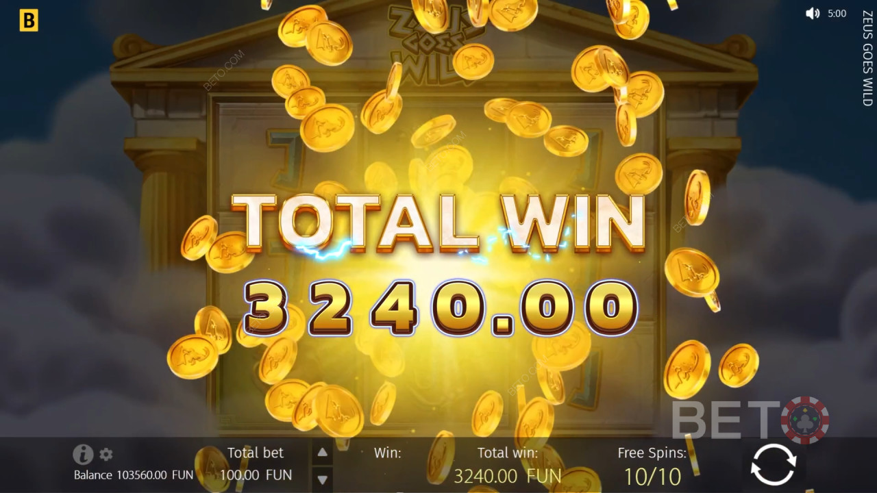 Gagnez 800x votre mise dans la machine à sous Zeus Goes Wild!