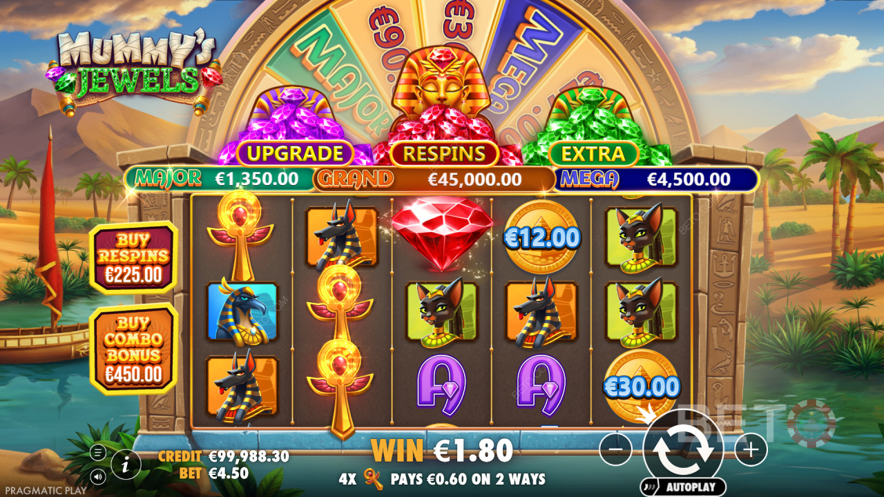 Les bonus expliqués dans Les bijoux de la momie par Pragmatic Play