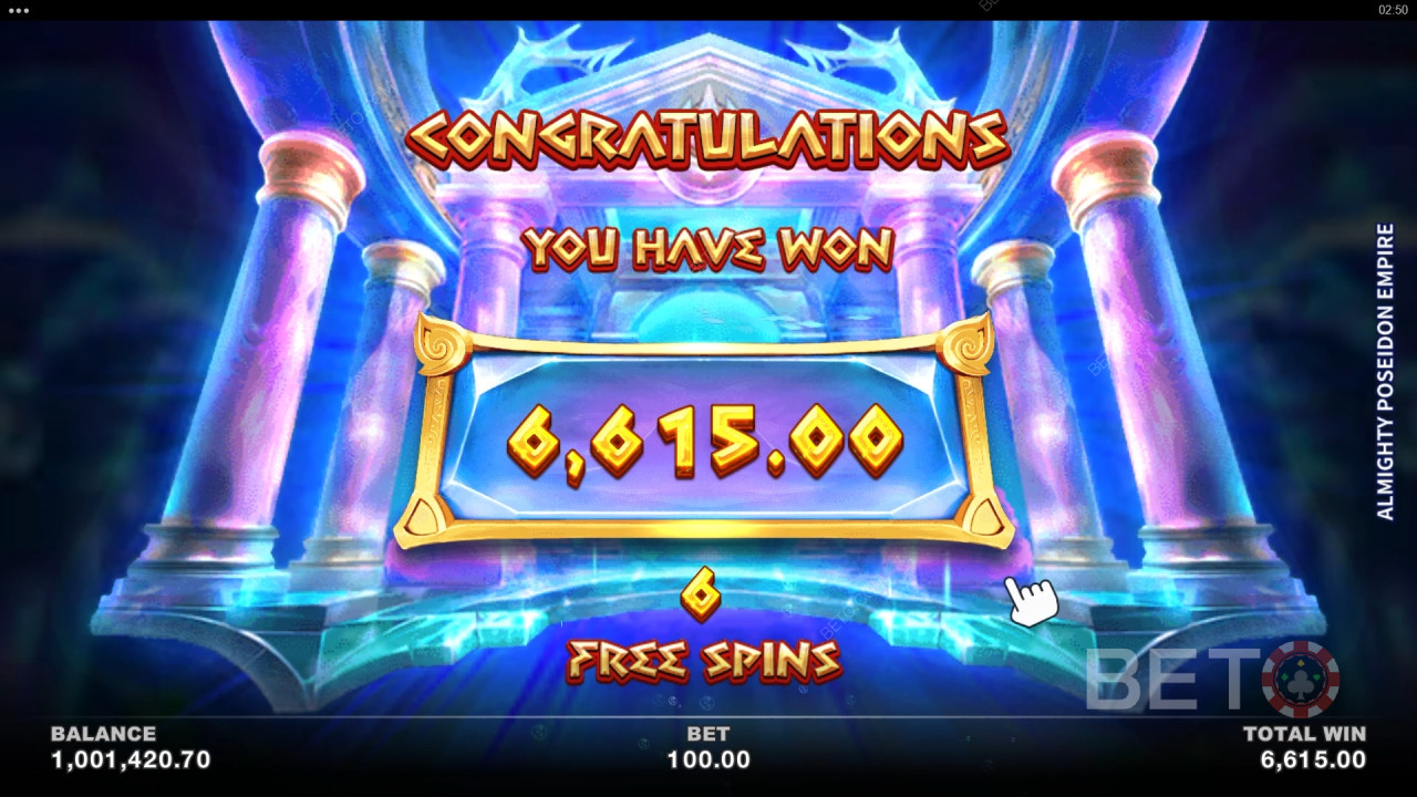 Gagnez 2,500x votre mise dans la machine à sous en ligne Poseidon Empire!