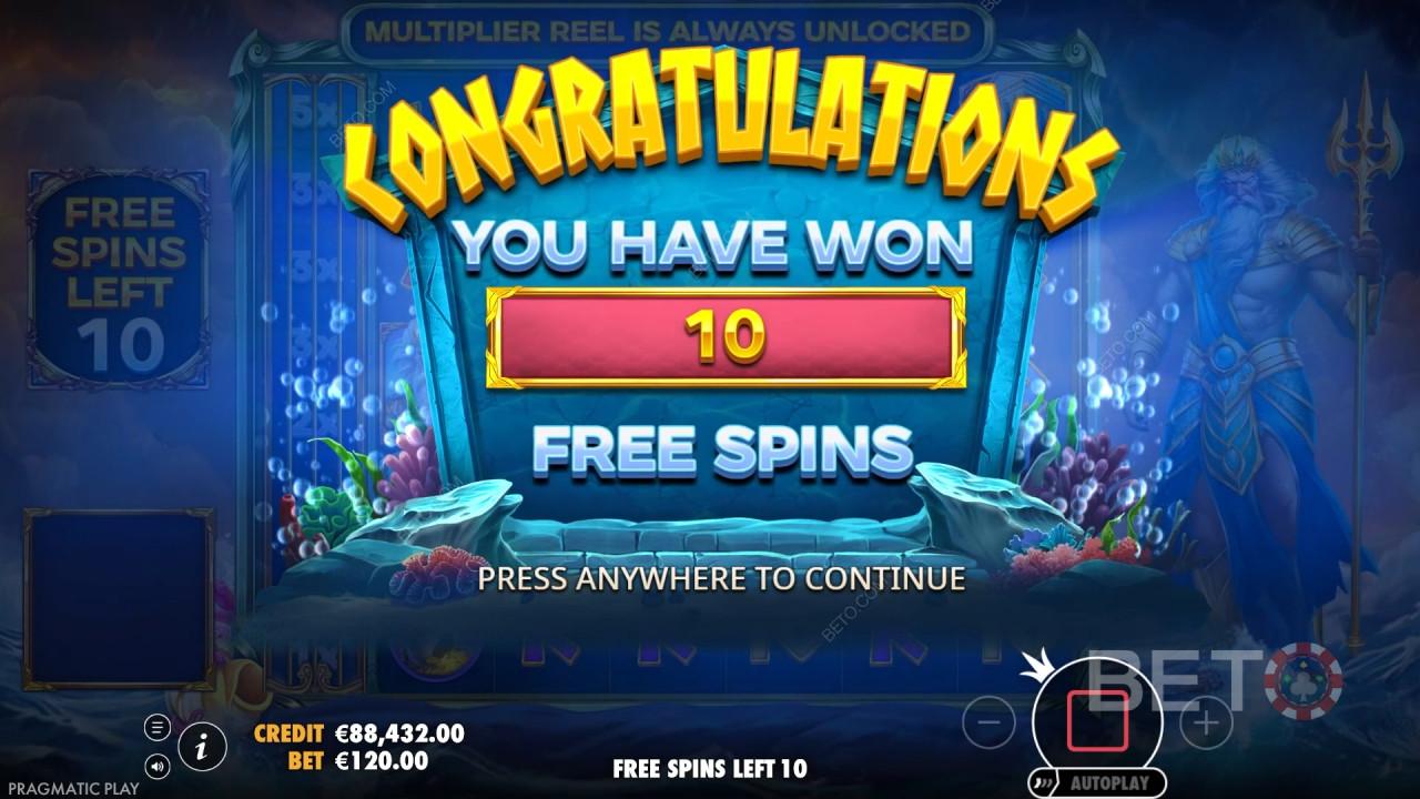 Les bonus expliqués dans Waves of Poseidon par Pragmatic Play