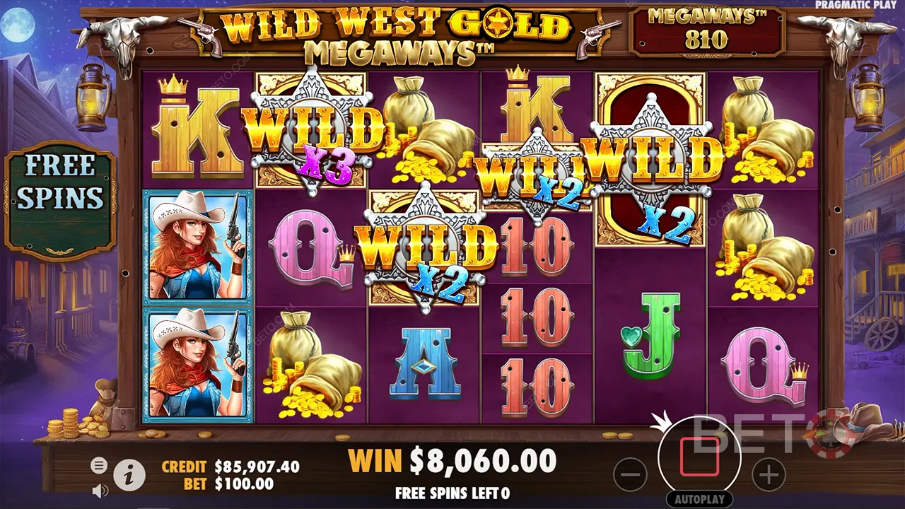 Gameplay de la machine à sous Wild West Gold Megaways