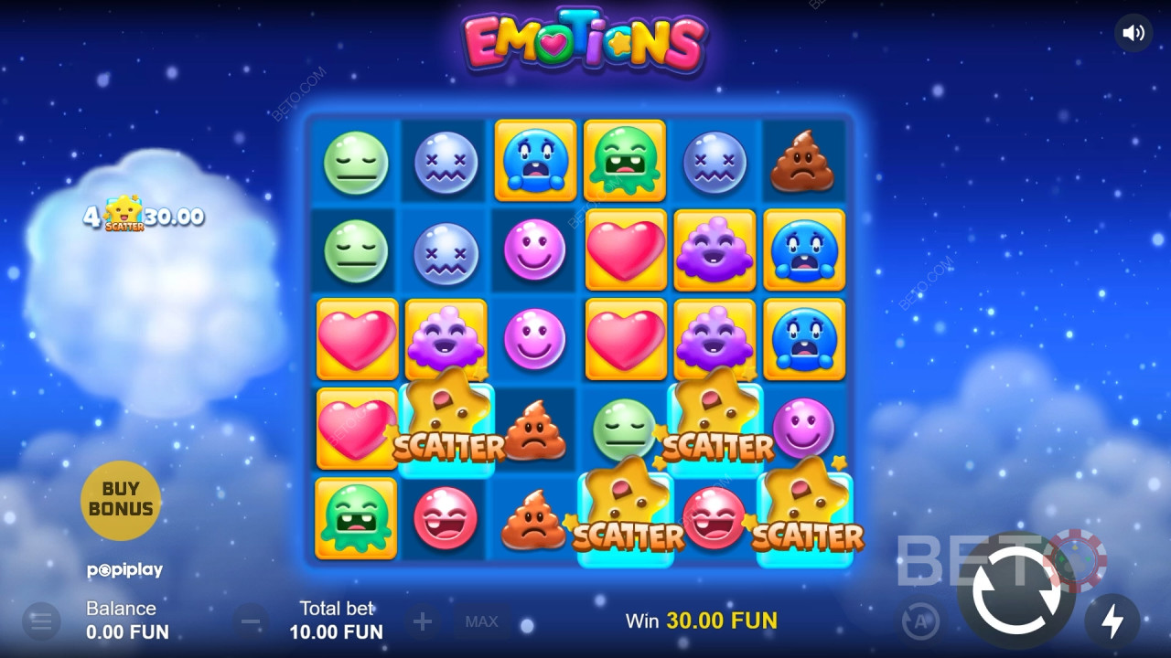 Les bonus expliqués dans Emotions by Popiplay