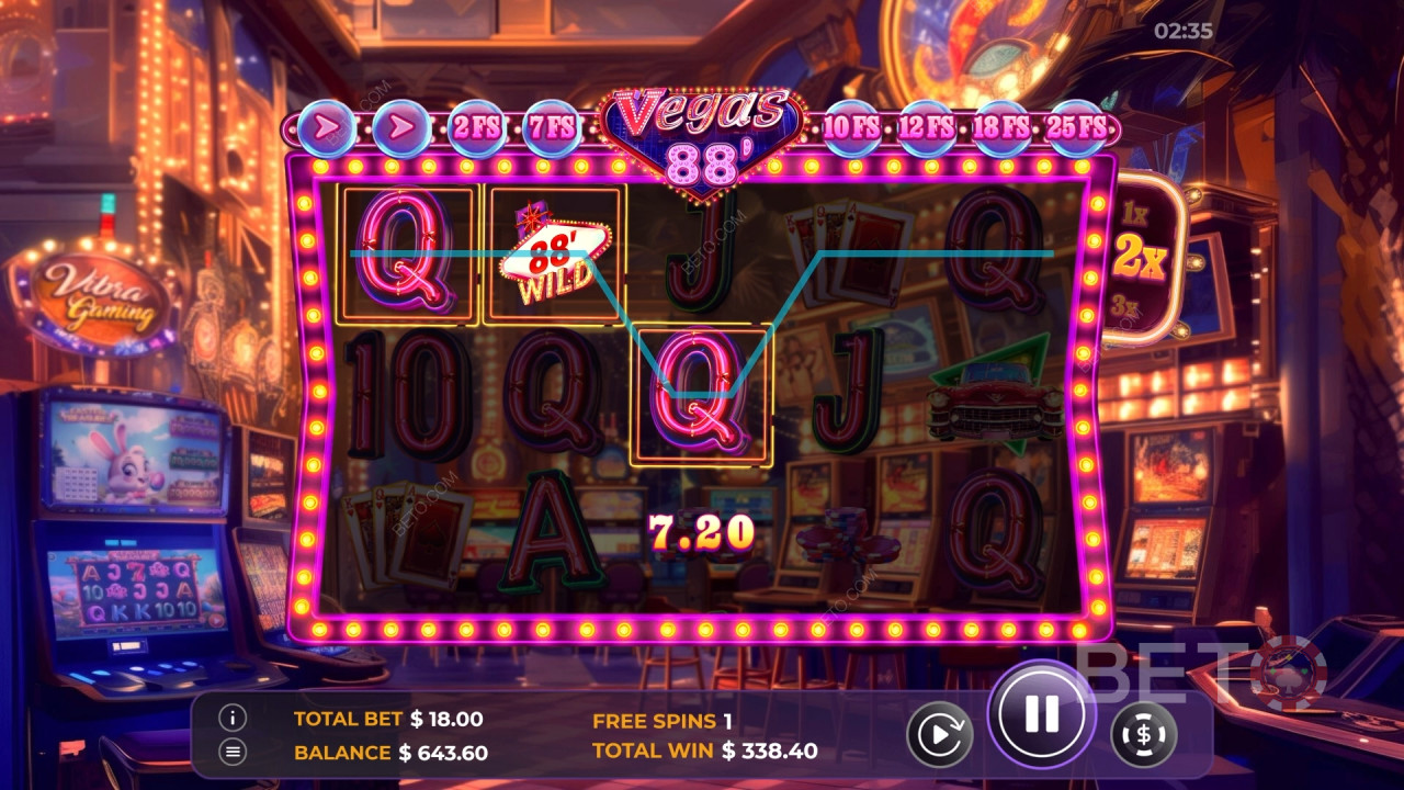 Gagnez 2 600 fois votre mise dans la machine à sous vidéo Vegas 88!