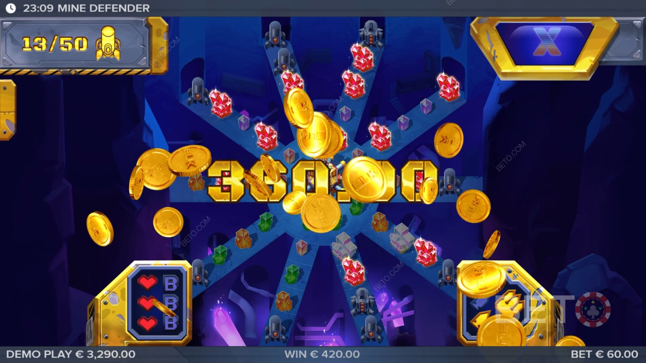 Les bonus expliqués dans Mine Defender par ELK Studios