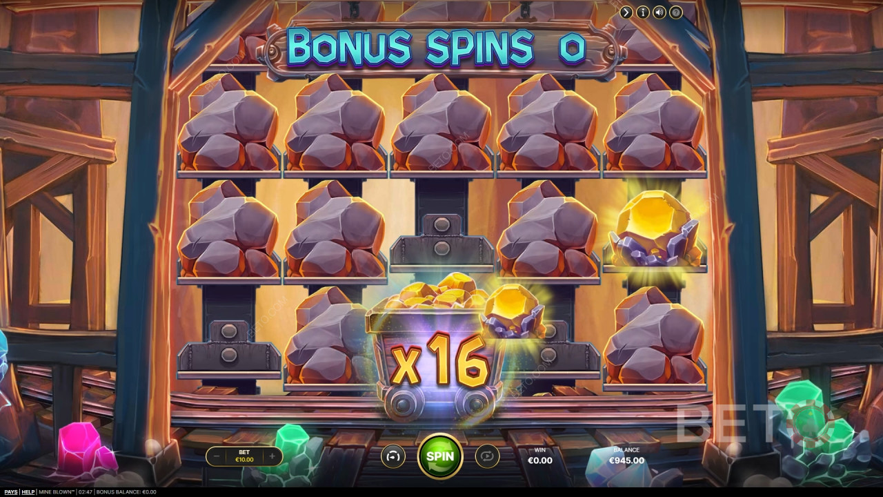 Les bonus expliqués dans Mine Blown by NetEnt