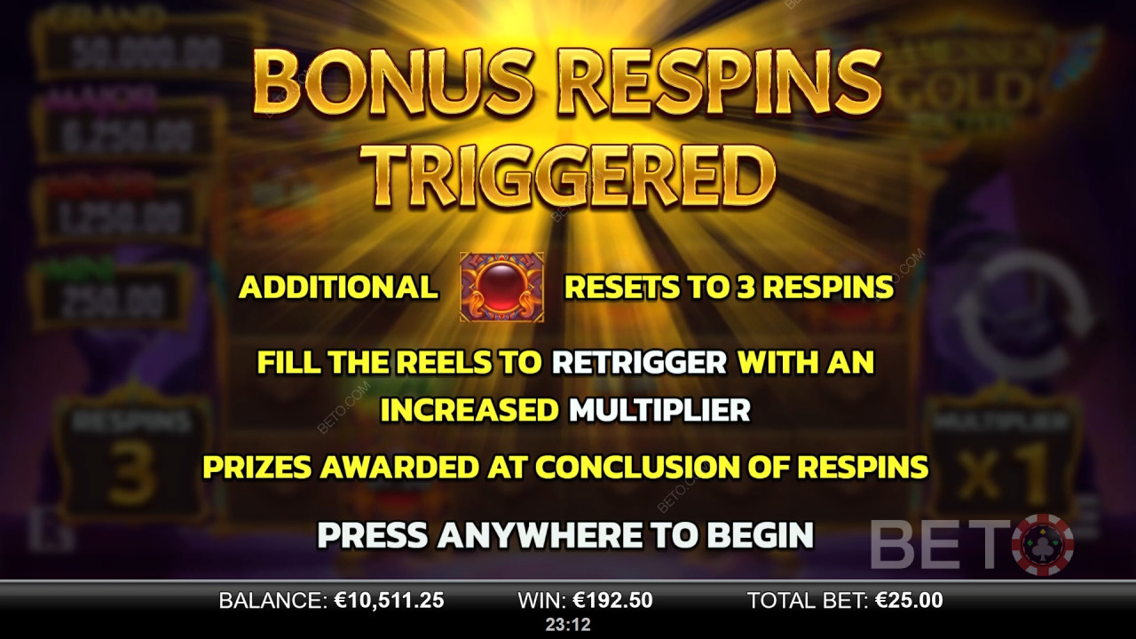 Les bonus expliqués dans Ramesses Gold 10K Ways par Reel Play