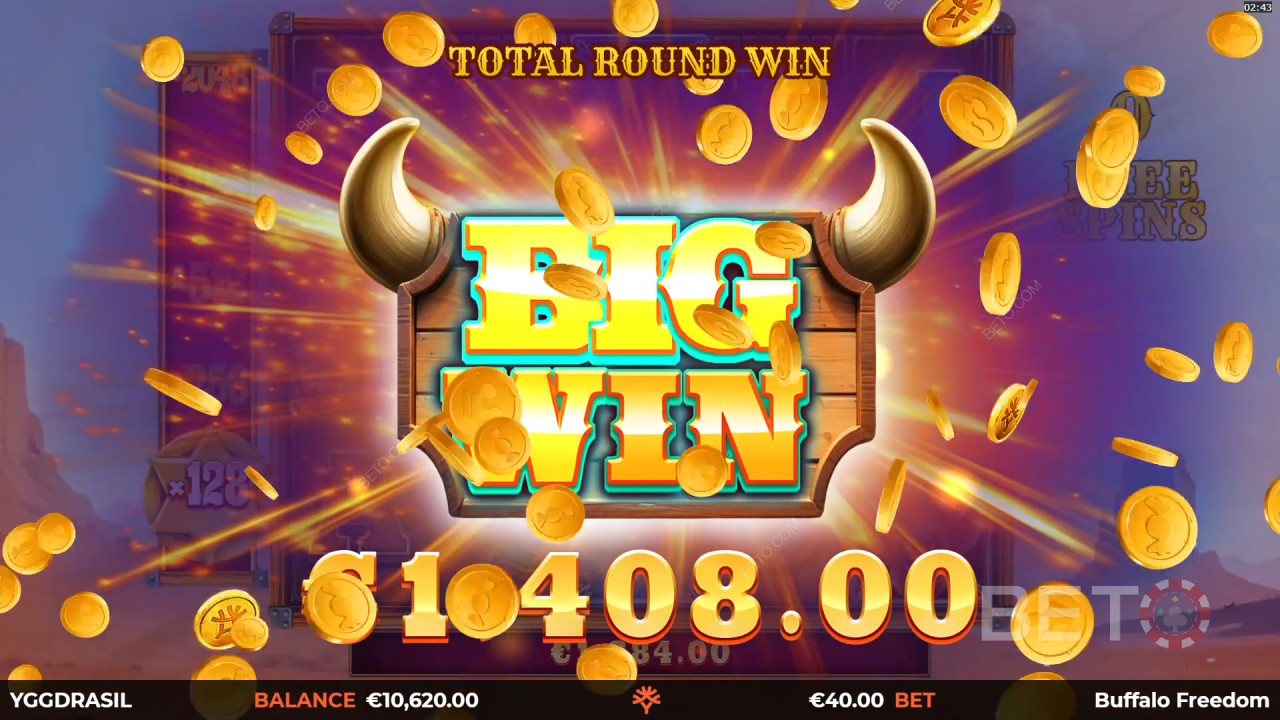 Gagnez 25 000x votre mise à la machine à sous Buffalo Freedom!