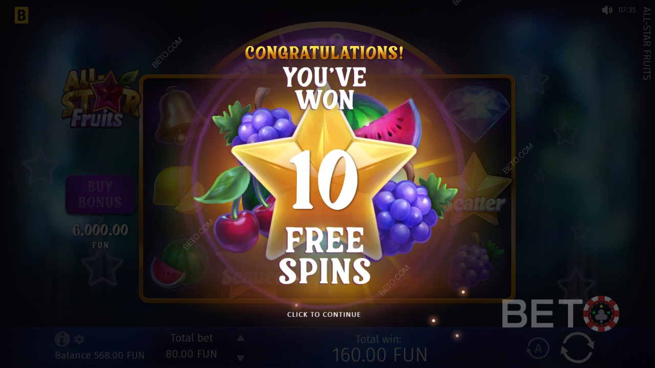 Les bonus expliqués dans All-Star Fruits by BGAMING