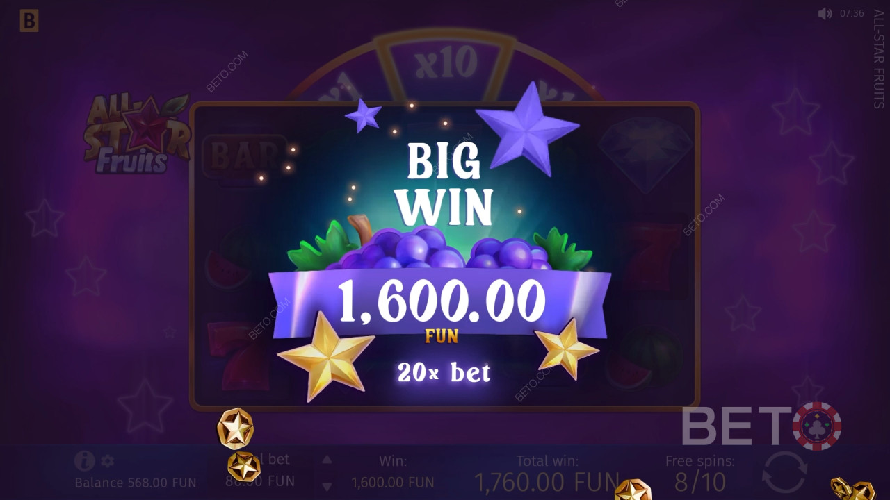 Gagnez 1 500 fois votre mise dans la machine à sous All-Star Fruits!