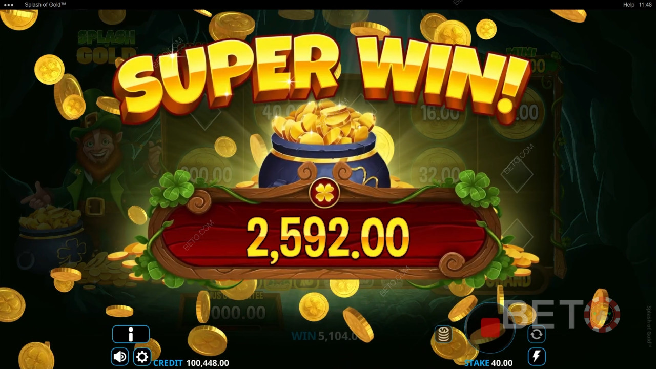 Gagnez 6 000 fois votre mise dans la machine à sous Splash of Gold en ligne!