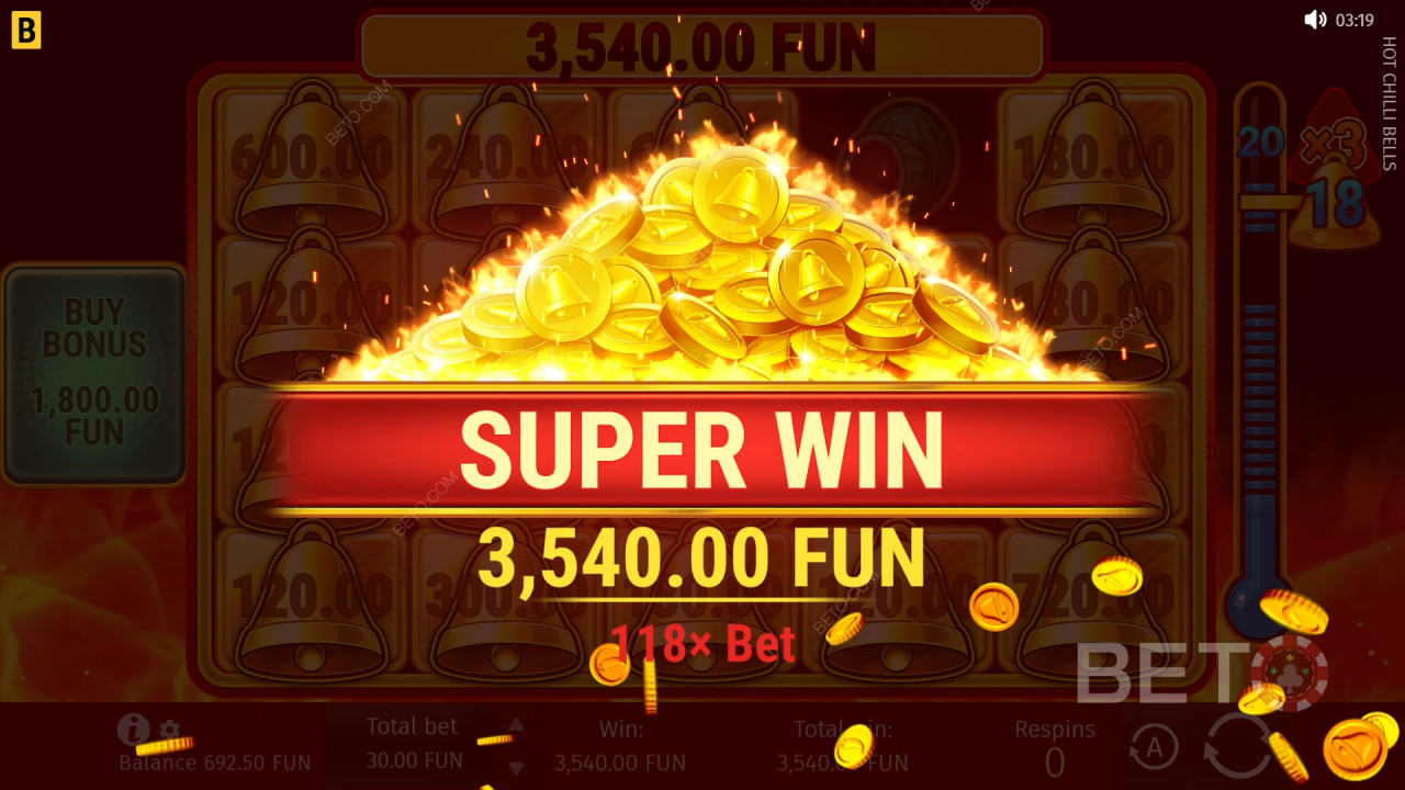 Gagnez 5 000x votre mise dans la machine à sous Hot Chilli Bells en ligne!