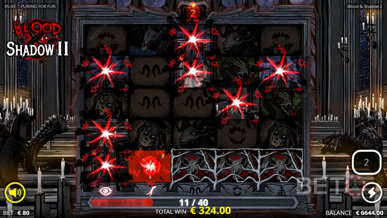 Présentation des bonus de Blood & Shadow 2 par Nolimit City