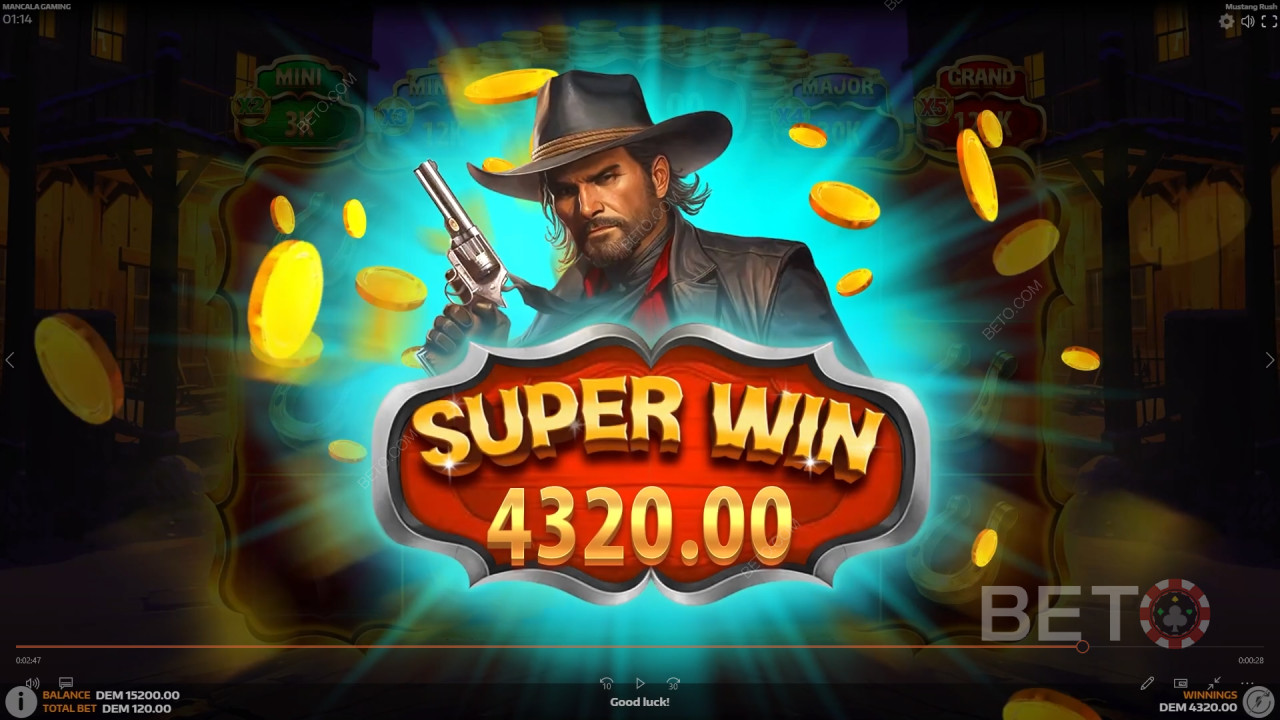 Gagnez 5 105 fois votre mise dans la machine à sous en ligne Mustang Rush!