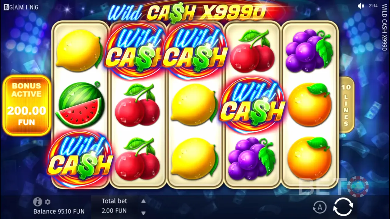 Gameplay de la machine à sous vidéo Wild Cash x9990