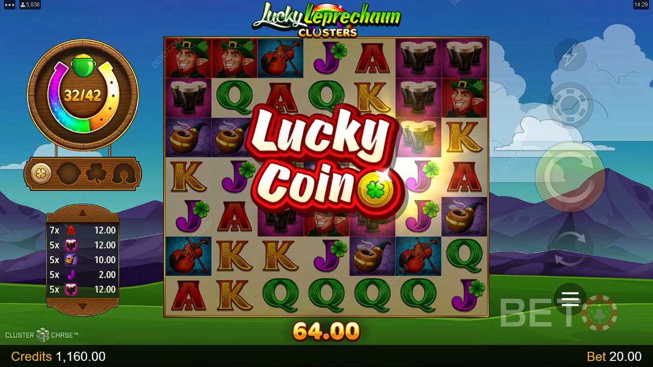 Gagnez 4 600x votre mise dans la machine à sous vidéo Lucky Leprechaun Clusters!