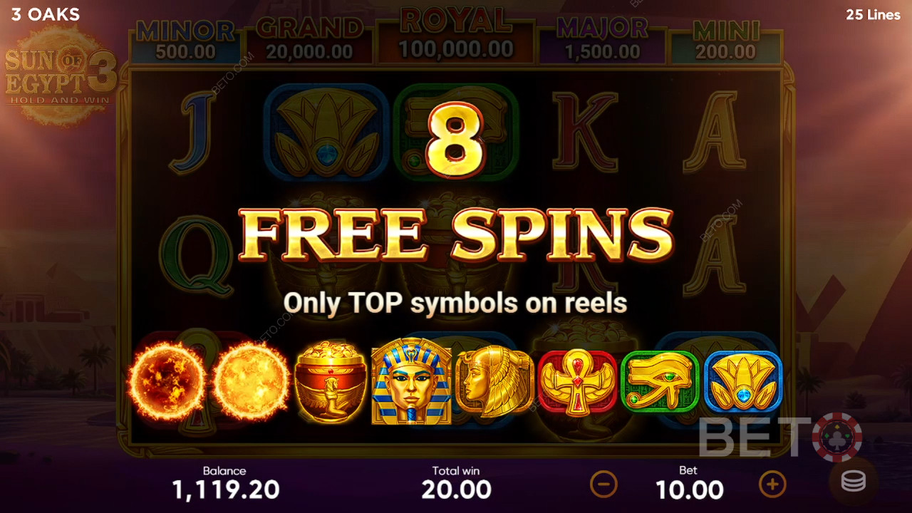 Les bonus expliqués dans Sun of Egypt 3 par Booongo