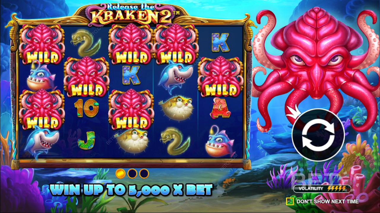 Profitez de bonus aléatoires dans la machine à sous Release the Kraken 2