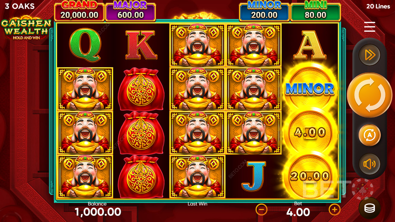 Caishen Wealth Hold and Win Revue par BETO Slots