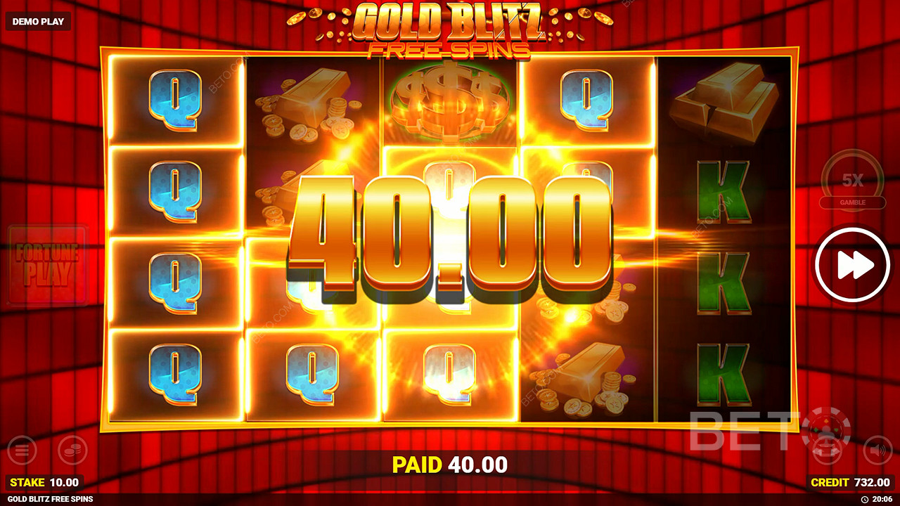 Gagnez 50 000 fois votre mise dans la machine à sous Gold Blitz Free Spins!