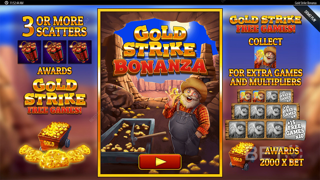 Les fonctions bonus expliquées dans Gold Strike Bonanza Fortune Play by Blueprint