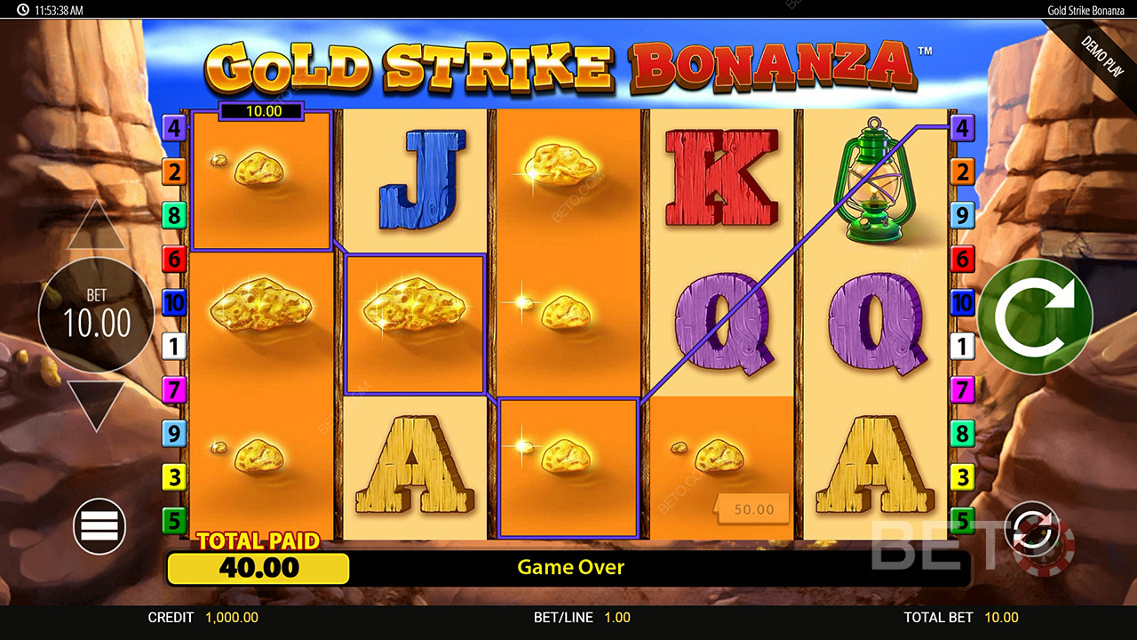 Gagnez 2 500 fois votre mise dans la machine à sous Gold Strike Bonanza Fortune Play!