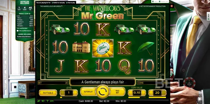 Le meilleur endroit pour jouer aux machines à sous en ligne est le site de jeu de Mr Green.