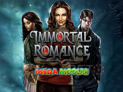 Jouez gratuitement à la machine à sous progressive Immortal Romance Mega Moolah.