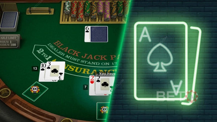 Les valeurs des cartes de Blackjack et les options de pari sont les mêmes avec ou sans croupiers réels...